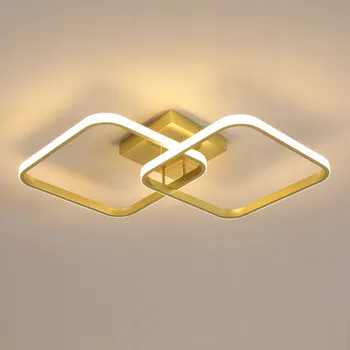 LED Závěsné Stropní Svítidlo Zlaté Moderní Lustr do Obýváku 42W 3000K