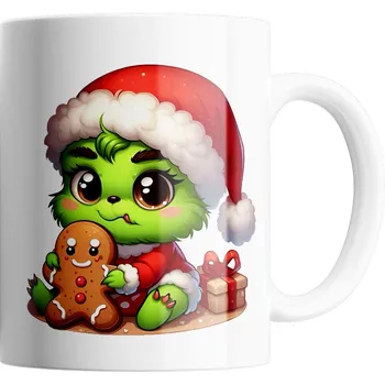 HRNEK LOGO VTIPNÝ DÁREK VÁNOČNÍ GRINCH KERAMICKÝ + TEXT