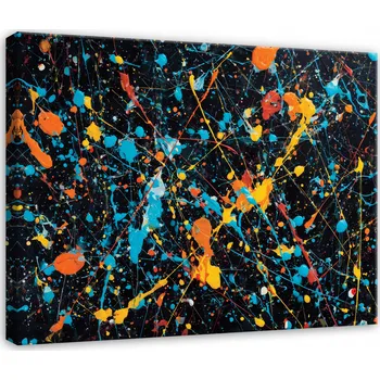 Obraz OBRAZ ABSTRAKTNÍ BARVA UMĚNÍ BAREVNÝ DO LOŽNICE OBÝVACÍHO POKOJE NA PLÁTNĚ 40x30