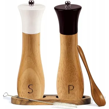 Kuchyňský mlýnek 2× Ruční mlýnek na sůl a pepř sada s podstavcem