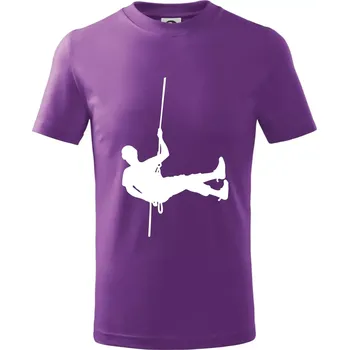 Visící horolezec - Tričko dětské bavlněné - 98 cm / 2 roky ( Fialová )