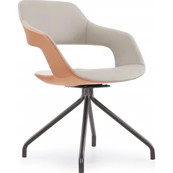 Ergonomická kancelářská židle designová pohodlná šedá + hnědá