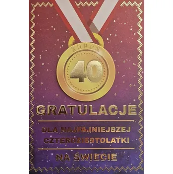 YEKU Přání k 40. narozeninám - medaile pro ženu