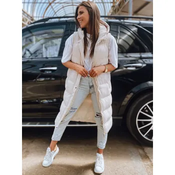 Dámská vesta Smetanová prošívaná dlouhá vesta ELLA TY3033 Velikost: XL