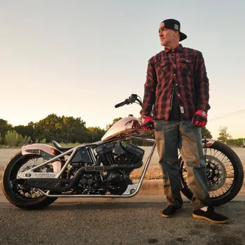 Moto bunda West Coast Choppers Bunda na Motorku s kevlarem červeno černá L