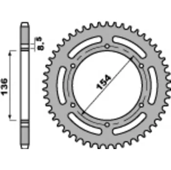 Nářadí na motocykly Ocelová standardní zadní řetězová kola PBR 4546 - 520 4546.47.C45