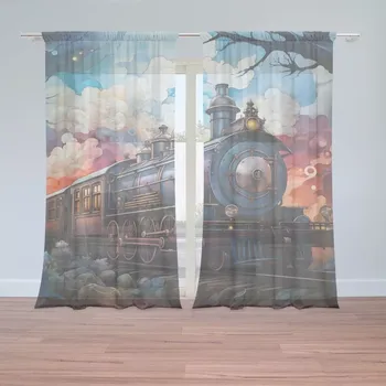 Záclona Sablio Záclony Parní lokomotiva v kouzelné krajině: 2ks 150x250cm