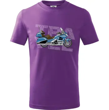 Cestovní motorka Amerika modrá - Tričko dětské bavlněné - 122 cm/6 let ( Fialová )