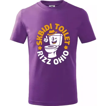 Skibidi toilet rizz ohio - Tričko dětské bavlněné - 98 cm / 2 roky ( Fialová )
