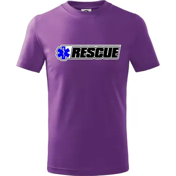 Záchranář rescue kříž modrý - Tričko dětské bavlněné - 158 cm/12 let ( Fialová )