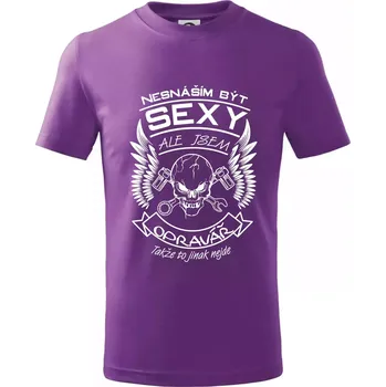 Nesnáším být sexy - opravář - Tričko dětské bavlněné - 122 cm/6 let ( Fialová )