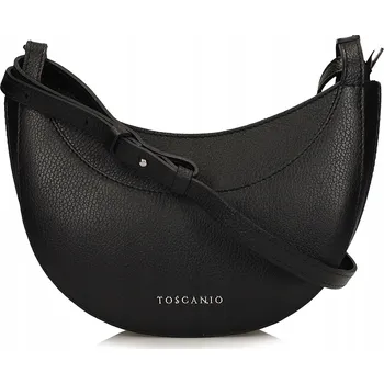 Kabelka TOSCANIO Černá Dámská Kabelka Přes Rameno Ve Tvaru Půlměsíce Černá