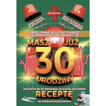 Přání s RECEPTEM k 30. NAROZENINÁM 30-tka dárek pro MUŽE