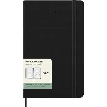 Kalendář MOLESKINE kalendář 2026 ČERNÝ LARGE HORIZONTÁLNÍ TÝDENNÍ TVRDÝ (13x21)