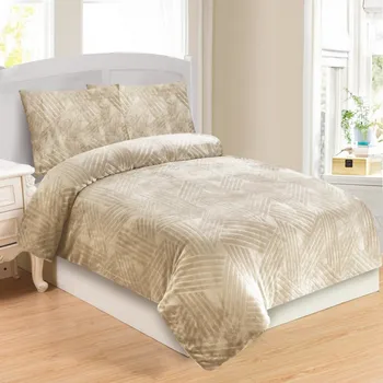 Povlečení Top textil Povlečení Mikroplyš Velvet 140x200, 70x90 cm béžové