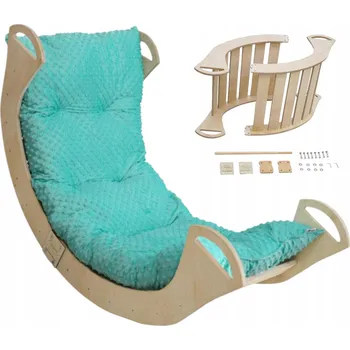 Dětská houpačka Montessori Houpačka s polštářem, dřevěné pro děti, velké XXL, skládací lehátko PL