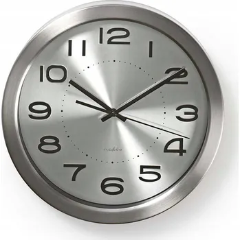 Hodiny Nástěnné hodiny Nedis stříbrné 30 cm