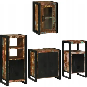 Koupelnový nábytek Sada koupelnového nábytku 4 ks Lite z recyklovaného dřeva