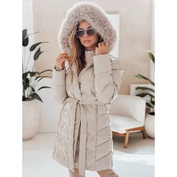 Dámská parka Dstreet Dámská zimní bunda CASSERIE prošívaná s kapucí TY4924 Barva: Béžová, Velikost: XL