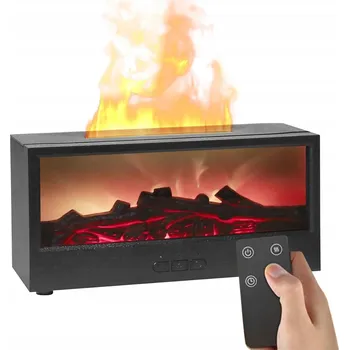 Aroma difuzér ZVLHČOVAČ VZDUCHU KOMÍN EFEKT ESENCIÁLNÍ OLEJE LED DIFUZÉR NOČNÍ LAMPA