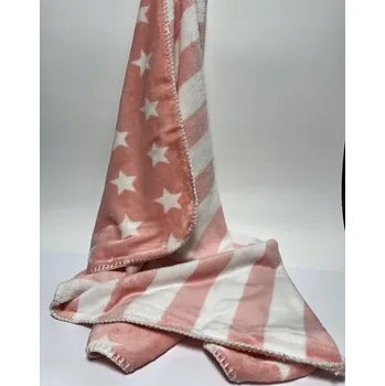 Dětská deka HVĚZDY RŮŽOVÁ - Dětská deka 80 x 110 cm