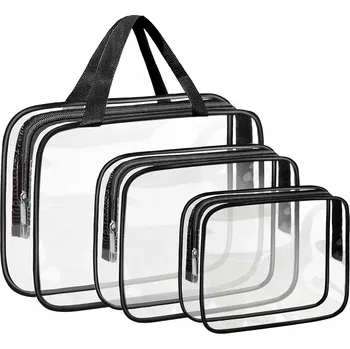 Cestovní Kosmetická Taška Sada 3v1 Průhledný Organizér Velká Kapacita na Kosmetiku