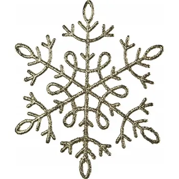 Vánoční ozdoba 12x Vánoční ozdoba sněhová vločka zlatá