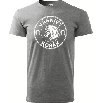 Pánské tričko Sablio Tričko s potiskem Vášnivý koňák - šedé 4XL