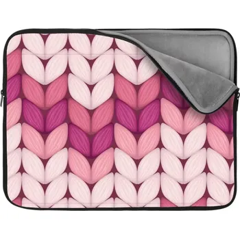 pouzdro na notebook Sablio Obal na notebook Tříbarevné růžové pletení - 13"