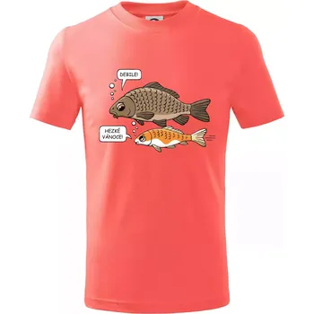 Chlapecké tričko Hezké Vánoce Kapr a Koi kapr (Hana-creative) - Tričko dětské bavlněné - 134 cm/8 let ( Korálová )