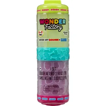 Modelovací hmota Modelovací hmota a písek WONDER FACTORY Never Dry – limetková a růžová