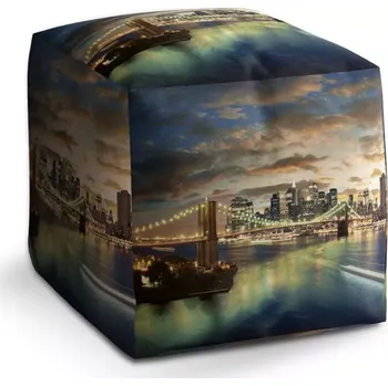 Taburet Sablio Taburet Cube Brooklynský most: 40x40x40 cm