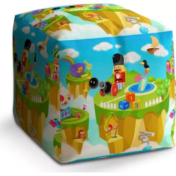 Taburet Sablio Taburet Cube Dětský motiv 2: 40x40x40 cm