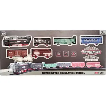 Vláček a vláčkodráha Vintage vlak s kolejemi, 19 dílů