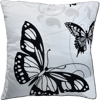 Povlečení Povlak na polštář krepový Stanex motýl bílý (LS186), 40 x 40 cm, Zip