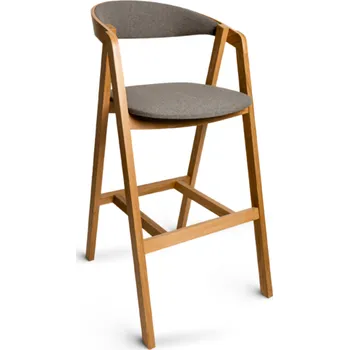 Drewmax Hoker krzesło dębowe KT386, szerokosc: s53, wysokosc: w71-104, glebokosc: g63, sada 5 ks (Barva dřeva: Medová, Potah: Ekokůže)