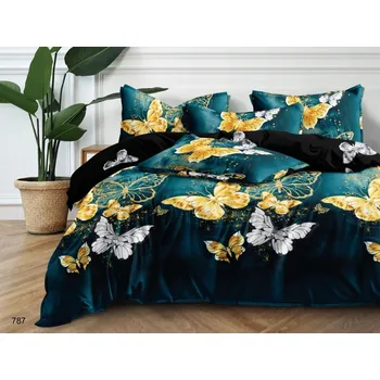 Povlečení Povlečení 160x200 komplet 4 díly povlečení květiny bavlna saténová Motýli 3D