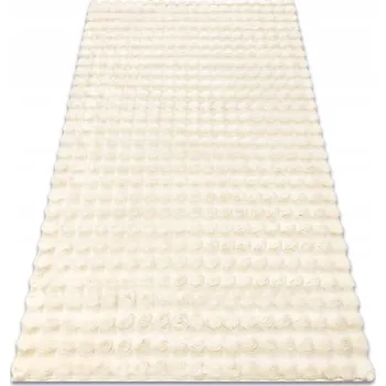 Koberec KOBEREC BUBBLE 60x100 béžový KOŽEŠINA KRÁLIČÍ VLAS dvouúrovňový #MTT031