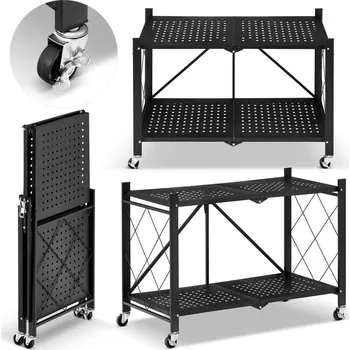 regál Higher Kovový regál 70x35x50 cm 2 police lakovaný mobilní CJ01-02