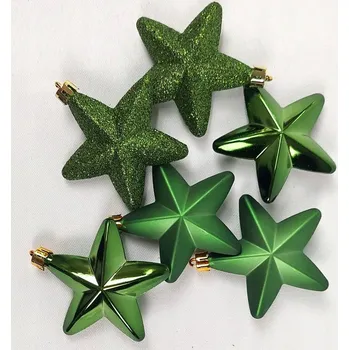 Vánoční dekorace Sady hvězd 8 cm 6 ks