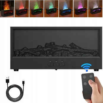 Zvlhčovač vzduchu ZVHLČOVAČ VZDUCHU KOMÍN DIFUZÉR AROMATERAPIE ESENCIÁLNÍCH OLEJŮ LED RGB 7 BAREV