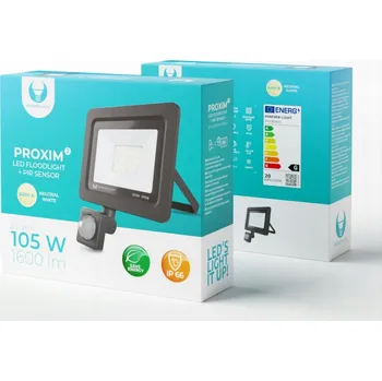 LED reflektor 20W neutrální s PIR pohybovým senzorem