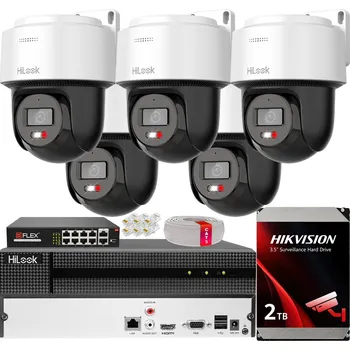 Bezpečnostní kamera IP monitoring HiLook od Hikvision, 5 otočných kamer 6MPx, venkovní, PoE