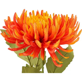 umělá květina Umělá chryzantéma, střední, 10 (Ø18 cm) oranžová otevřená