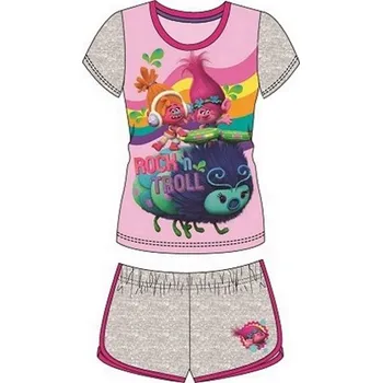 DOVOZ EU LETNÍ KOMPLET - TRIČKO A ŠORTKY TROLLOVÉ šedý Velikost: 116