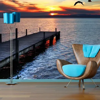 Tapeta Sablio Tapeta Západ slunce nad molem - 125x75 cm
