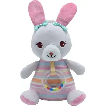 plyšák Hrací plyšový králíček růžový 20 cm