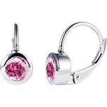 NB-3479 Stříbrné náušnice s růžovými zirkony