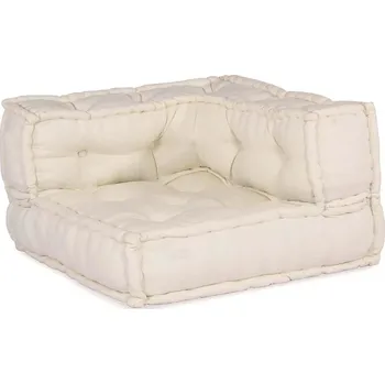 Podsedák Modulární Pohovka 2 pcs Krémová 140 x 70 x 56 cm textil Krémová3315061