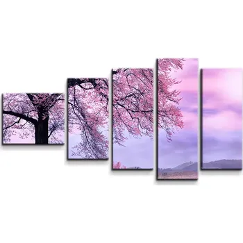 Obraz Sablio Obraz - 5-dílný Růžový strom - 100x60 cm